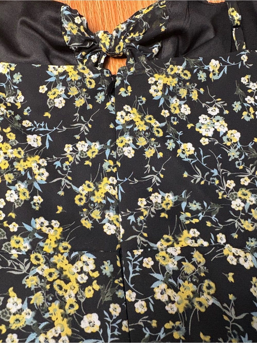 Lulu's Black Dress with Yellow and Aqua Floral Accent - Picture 10 of 10